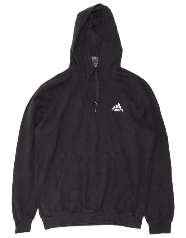 Męska bluza z kapturem Adidas o regularnym kroju, duża, czarna, bawełniana