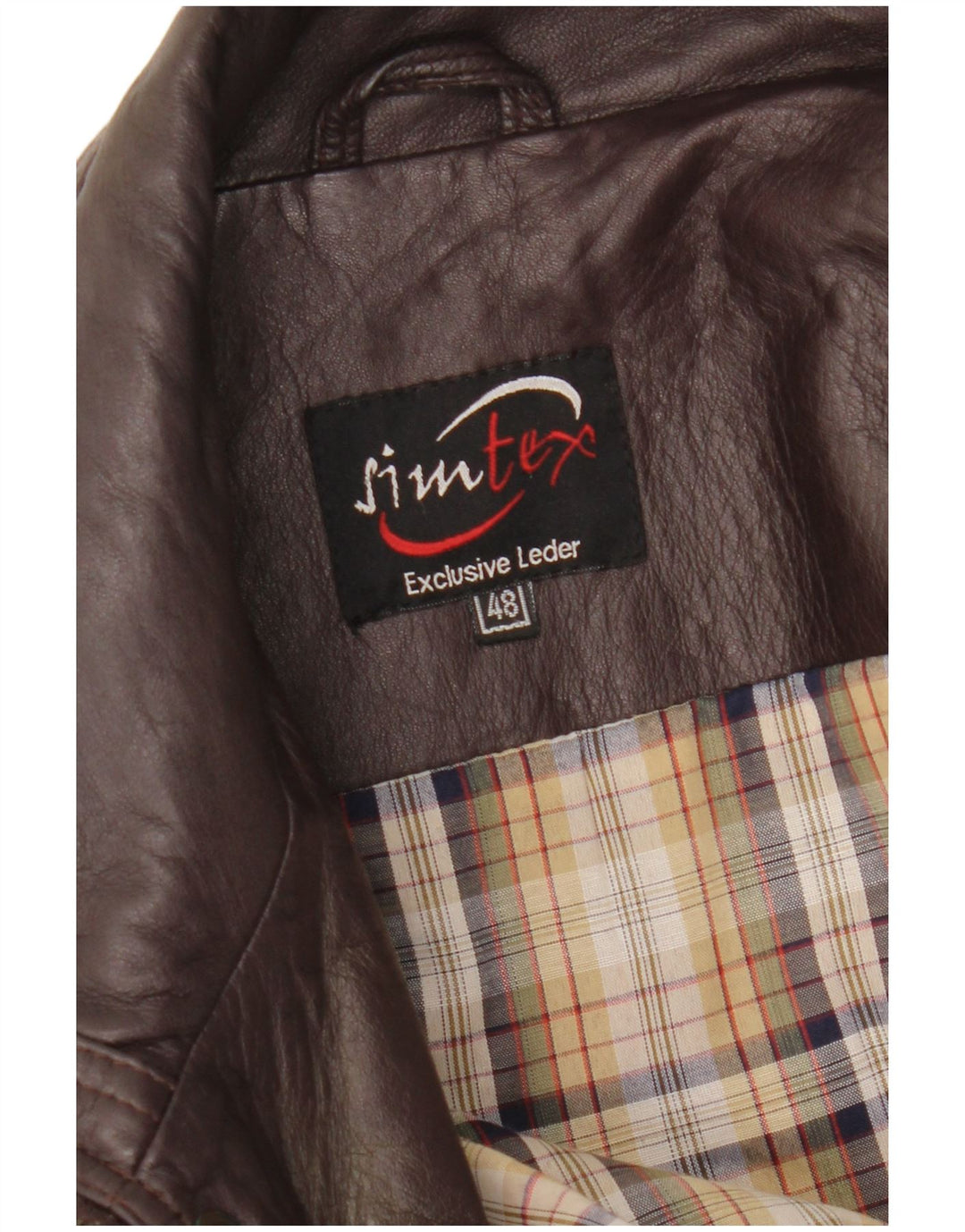 Vintage męska kurtka skórzana IT 48 średniej wielkości brązowa skóra