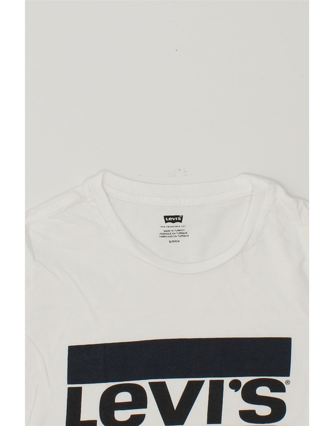 LEVI'S Mens Graphic T-Shirt Top Small White Cotton Vintage Levi's and Second-Hand Levi's from Messina Hembry 