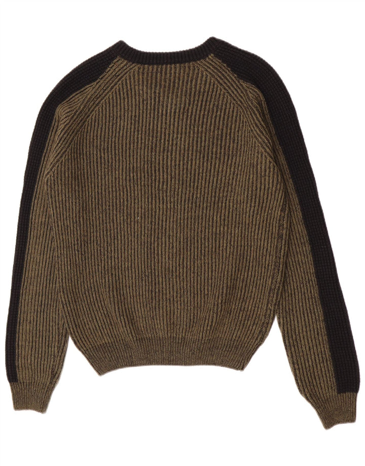Męski sweter Trussardi Jeans z dekoltem w kształcie litery V, średni kolor khaki