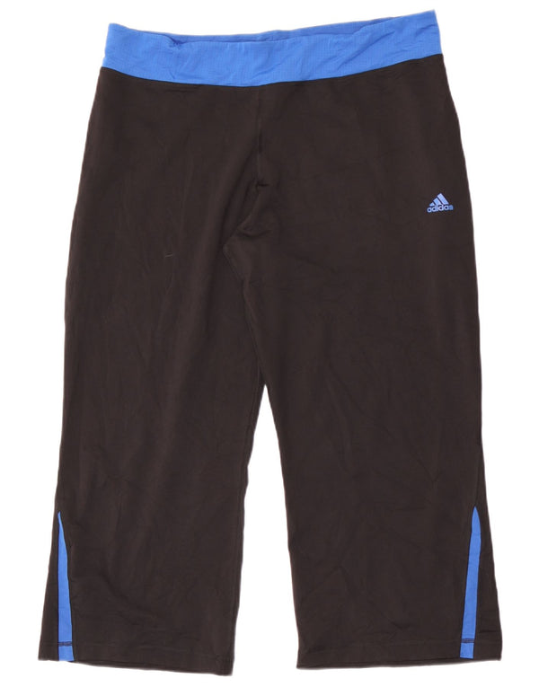 Damskie spodnie dresowe Adidas Crop UK 22 3XL Czarny poliester z blokami kolorów