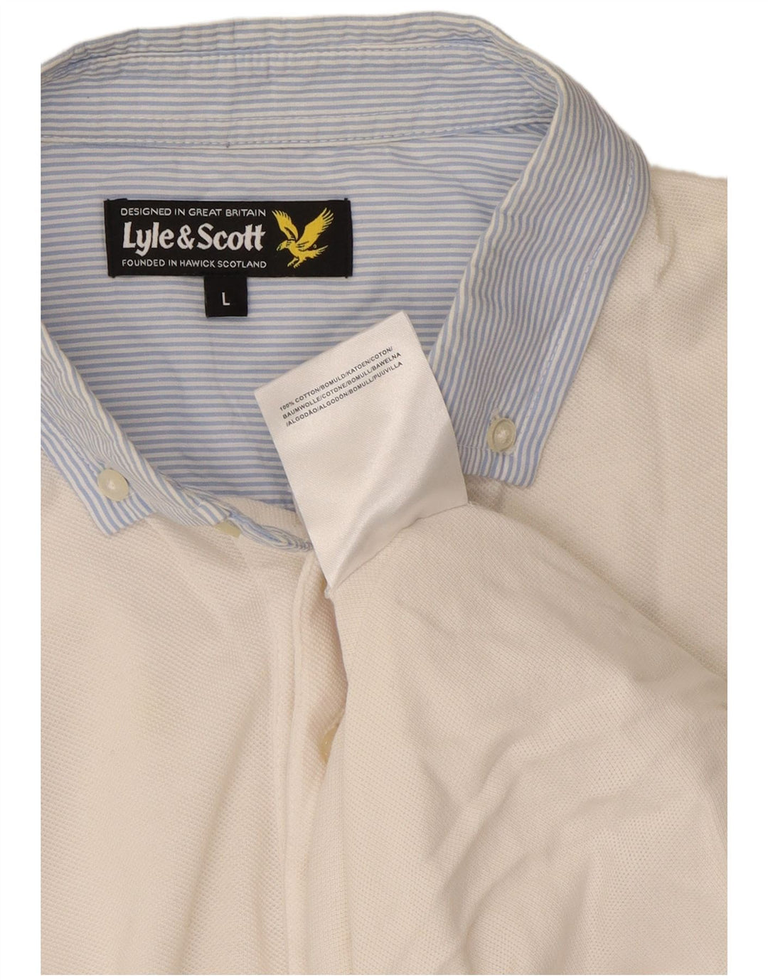 Męska koszulka polo Lyle & Scott, duża, biała, bawełniana