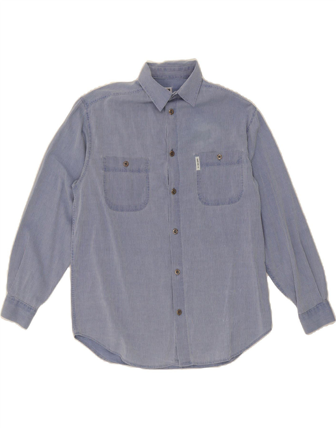 ARMANI JUNIOR Boys Shirt 15-16 Years Blue Pinstripe Cotton Vintage Armani Junior and Second-Hand Armani Junior from Messina Hembry 