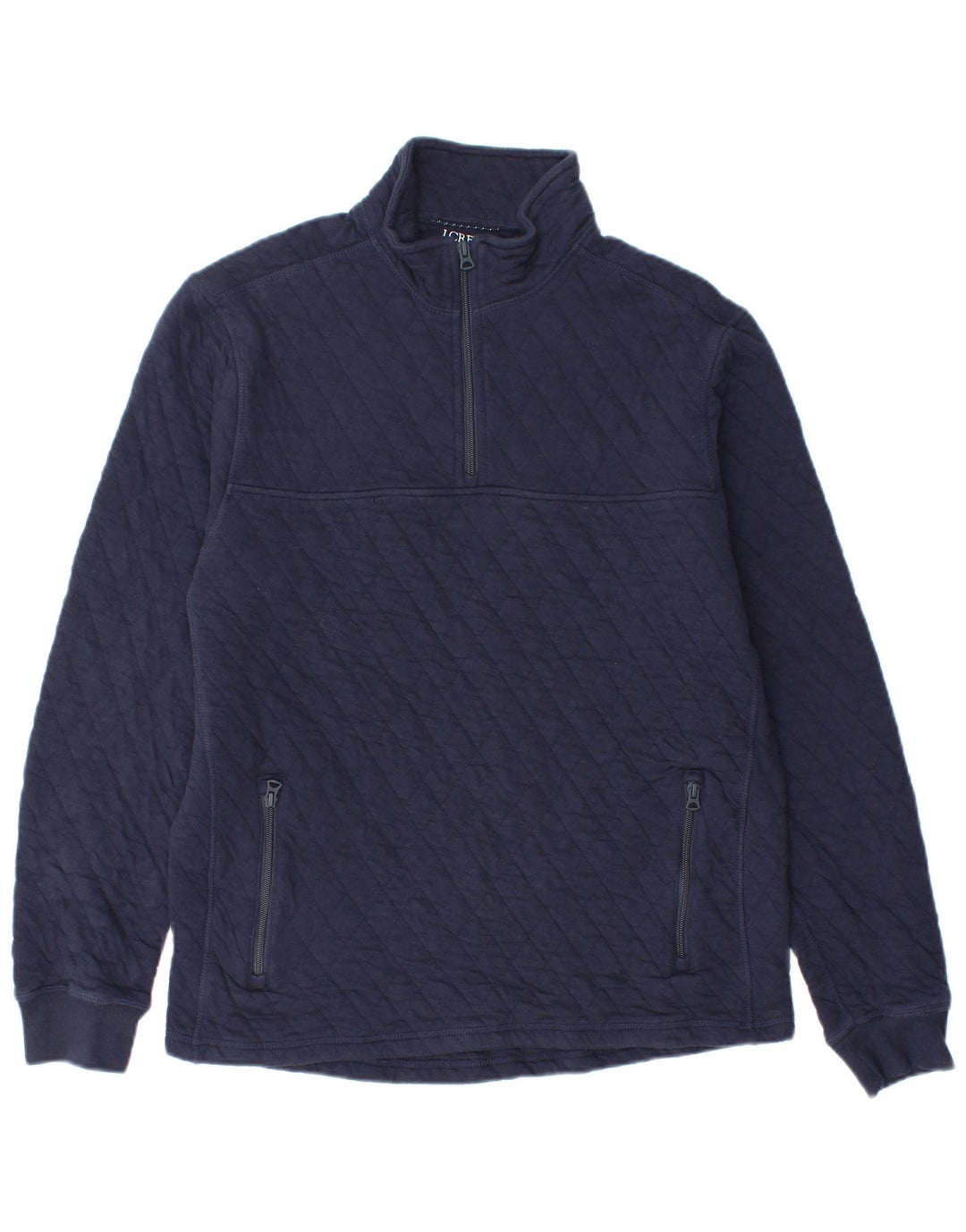 Męski sweter J. Crew z zamkiem błyskawicznym, średni granatowy, bawełniany