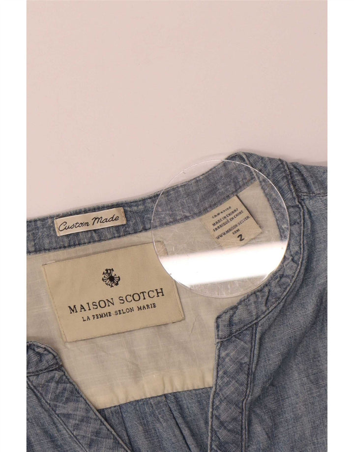 Damska koszula pulowerowa Maison Scotch US 2 XS, niebieska bawełna