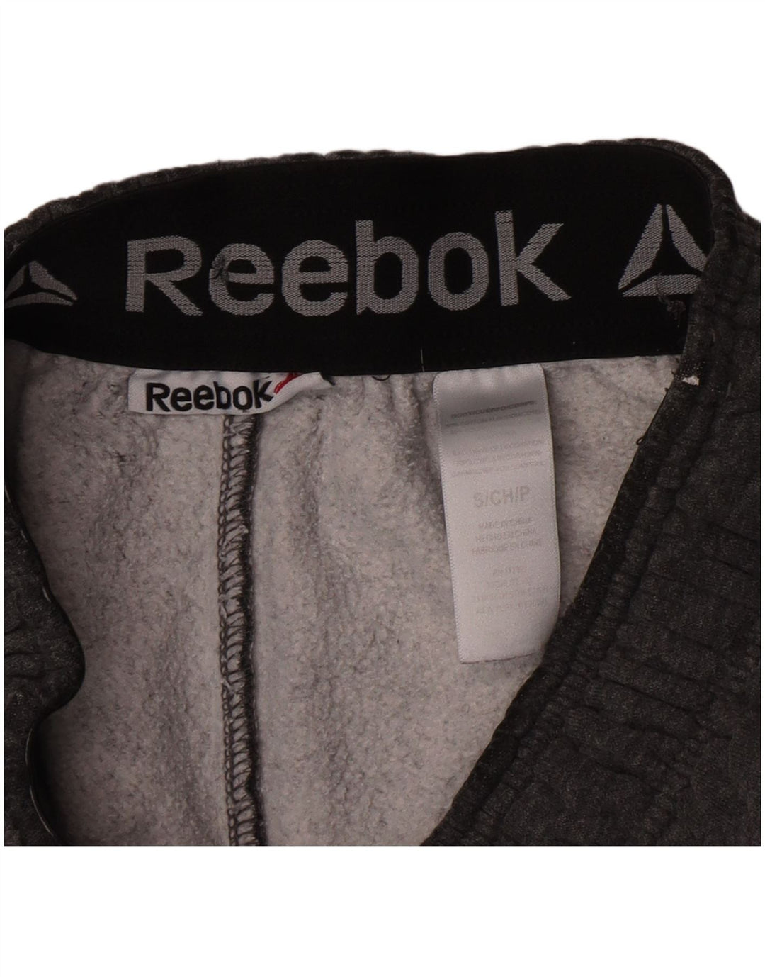 Męskie spodenki sportowe Reebok z grafiką, małe, szare, bawełniane