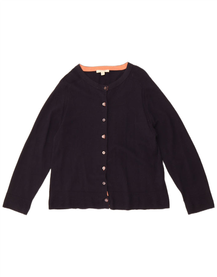 Damski sweter rozpinany White Stuff UK 14, duży, granatowy, wełniany