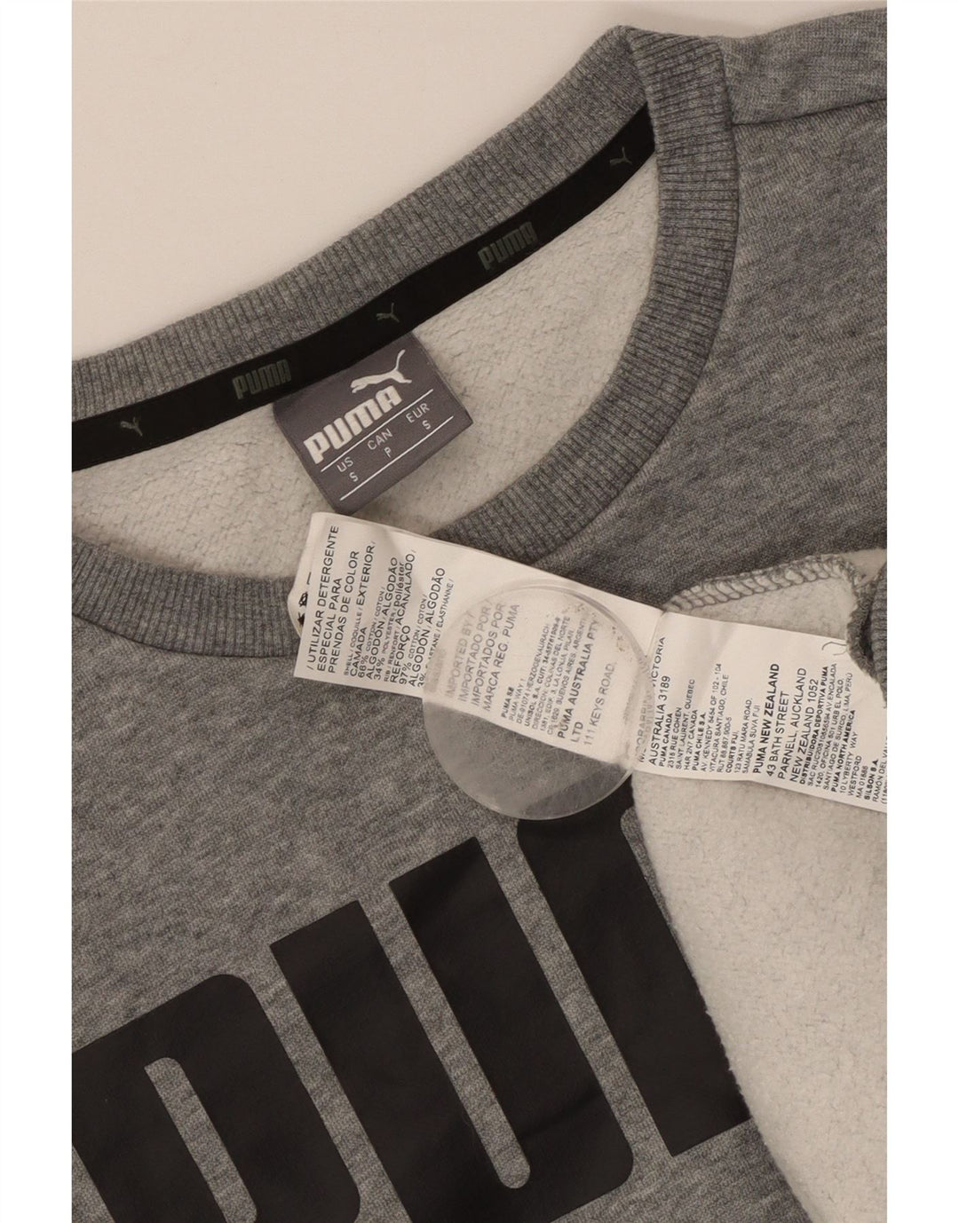 Męska bluza z grafiką Puma, mała, szara, bawełniana
