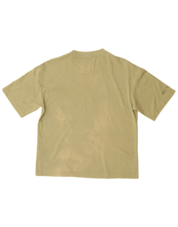 Męski T-shirt ADIDAS o luźnym kroju, mały, zielony, bawełniany