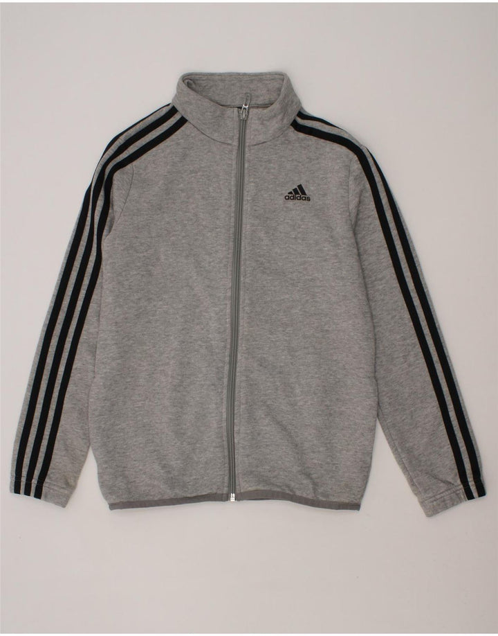 ADIDAS Boys Tracksuit Top Jacket 9-10 Years Grey Cotton Vintage Adidas and Second-Hand Adidas from Messina Hembry 