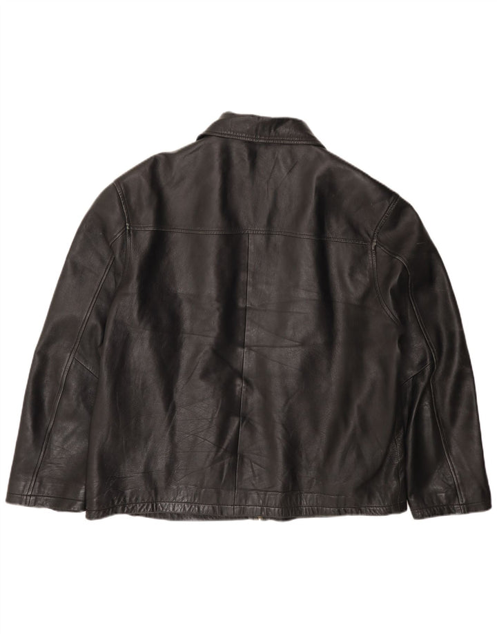 Męska kurtka skórzana VINTAGE UK 44 2XL czarna