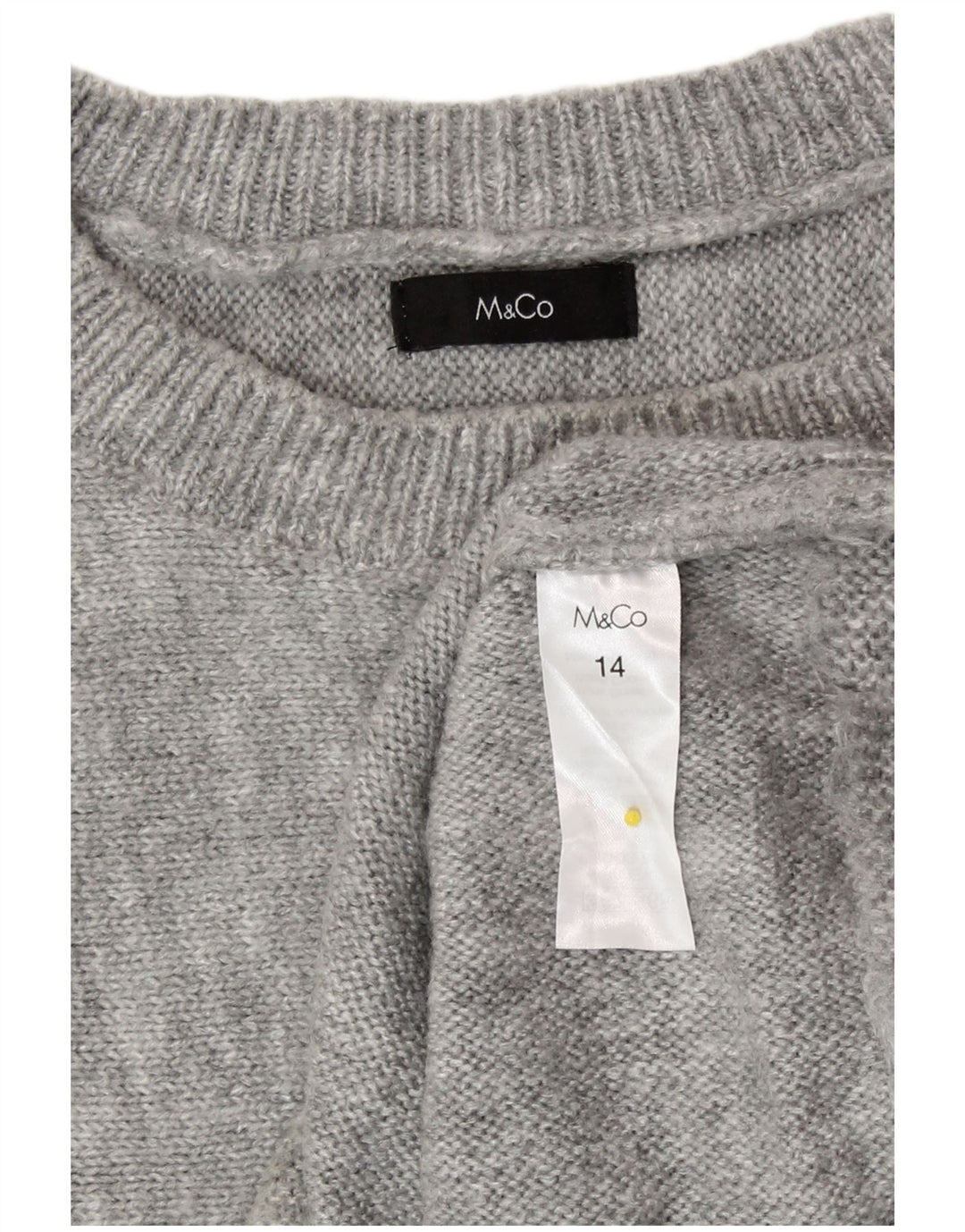 Damski sweter M&Co z dekoltem w kształcie łódki w kształcie nietoperza, UK 14, w średnie szare paski