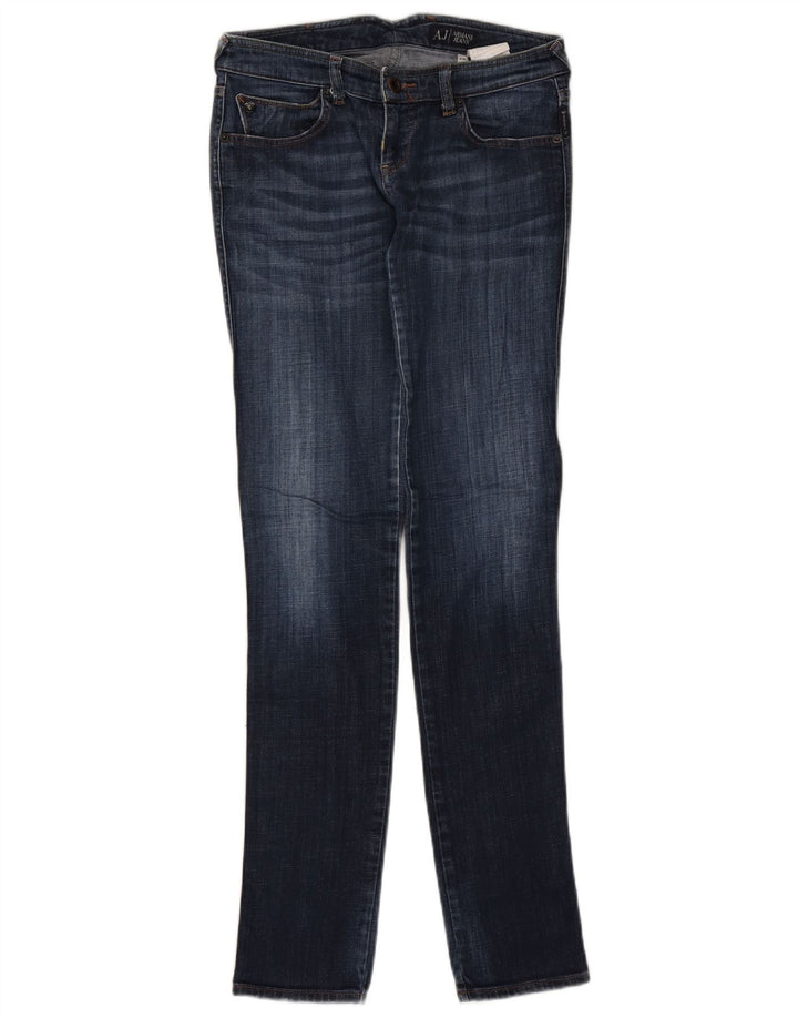 Damskie jeansy Armani Graphic Slim W26 L32 Granatowa bawełna