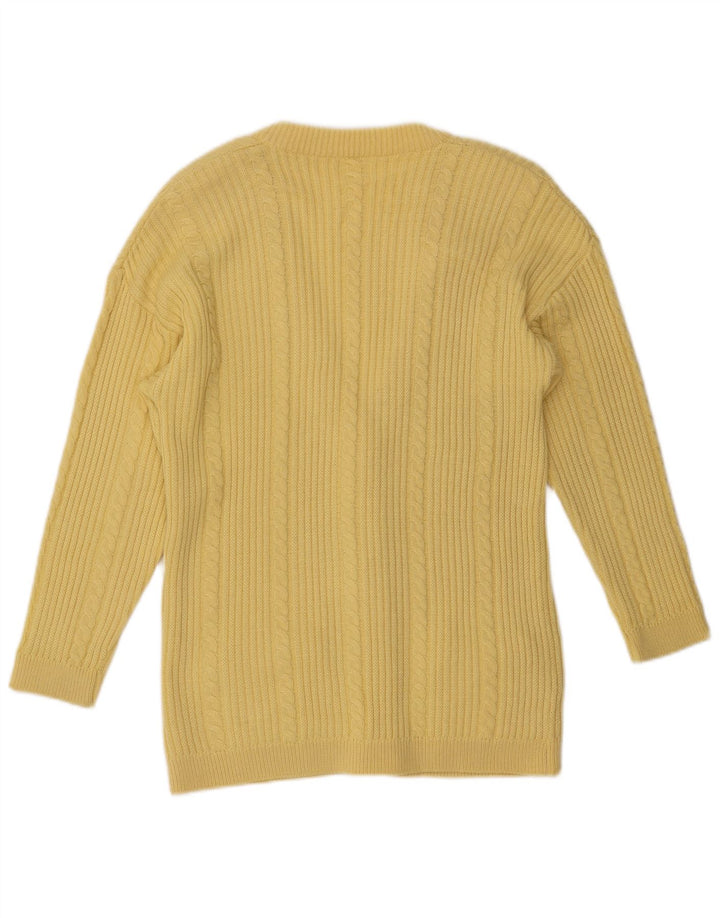 Sweter damski VINTAGE UK 16, duży, żółty akryl