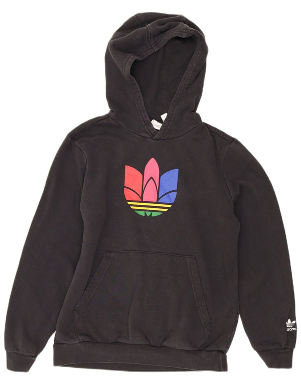 Chłopięca bluza z kapturem Adidas z grafiką 11-12 lat, czarna bawełna