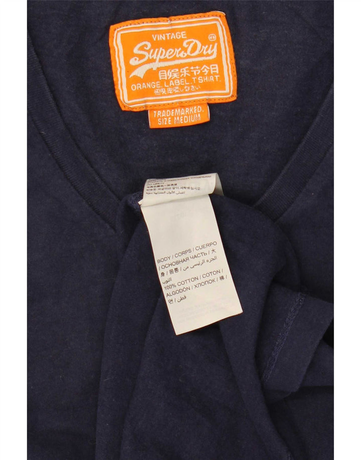T-shirt męski Superdry, średni, granatowy, bawełniany