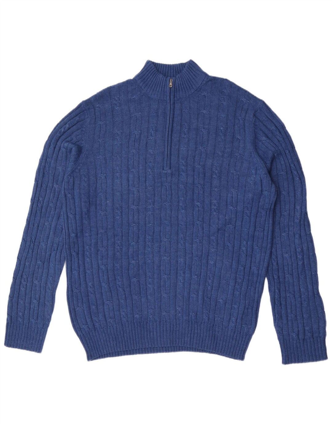 Izod Męski sweter z zamkiem błyskawicznym, duży, niebieski, bawełniany