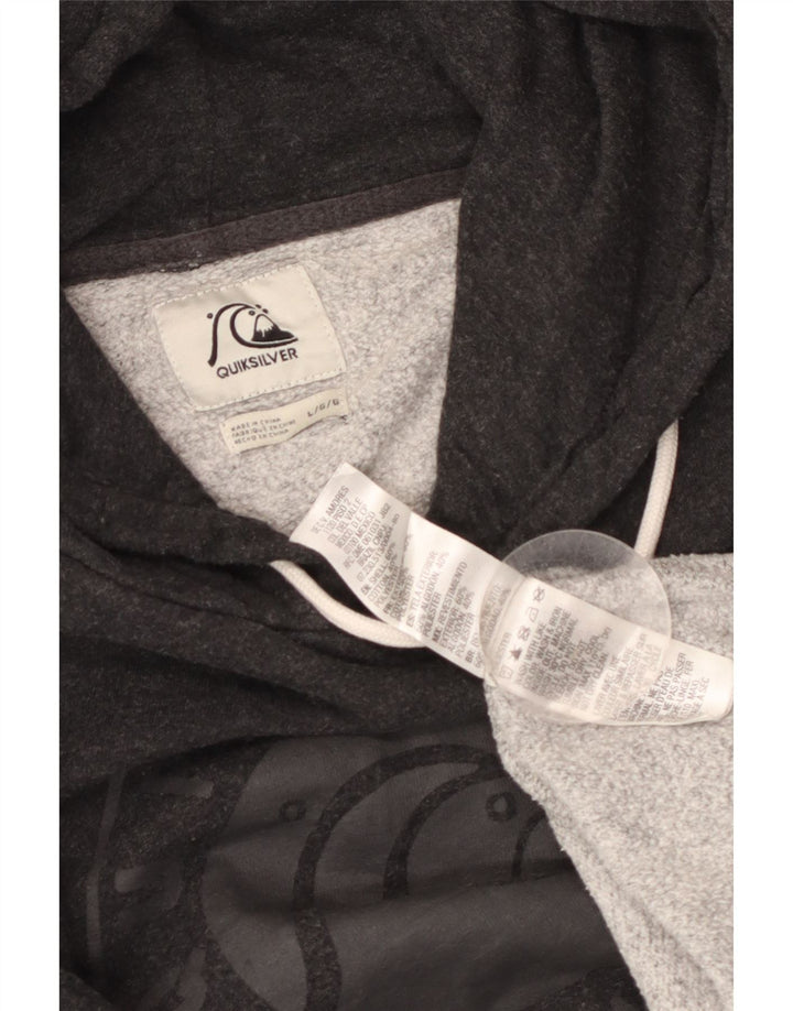 Męski sweter z kapturem Quiksilver z grafiką, duży, szary, bawełniany