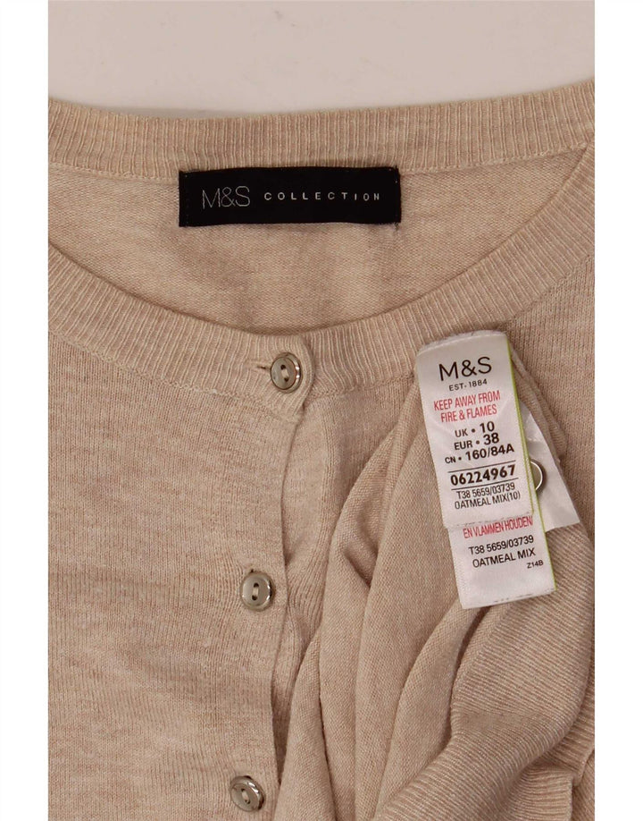 Marks & Spencer Damski sweter kardigan UK 10 Small Beżowa Wiskoza