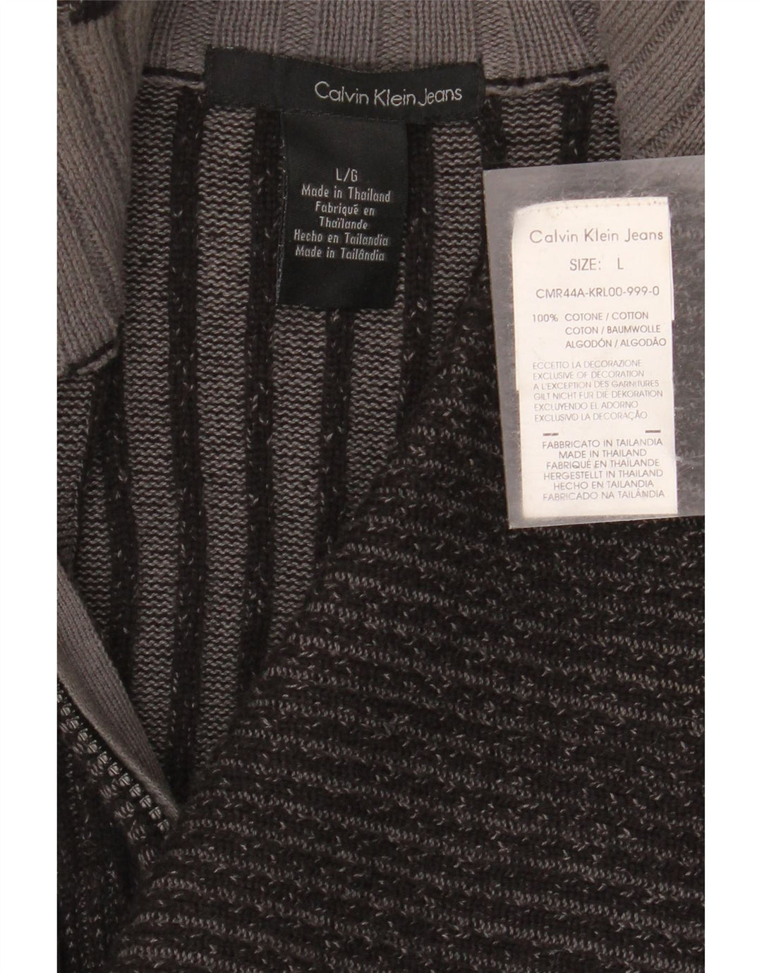 CALVIN KLEIN JEANS Damski sweter rozpinany UK 14, duży, szary, bawełniany