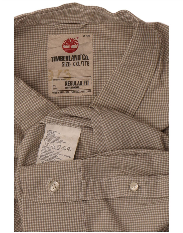 Koszula męska Timberland o regularnym kroju 2XL, szara bawełniana kratka