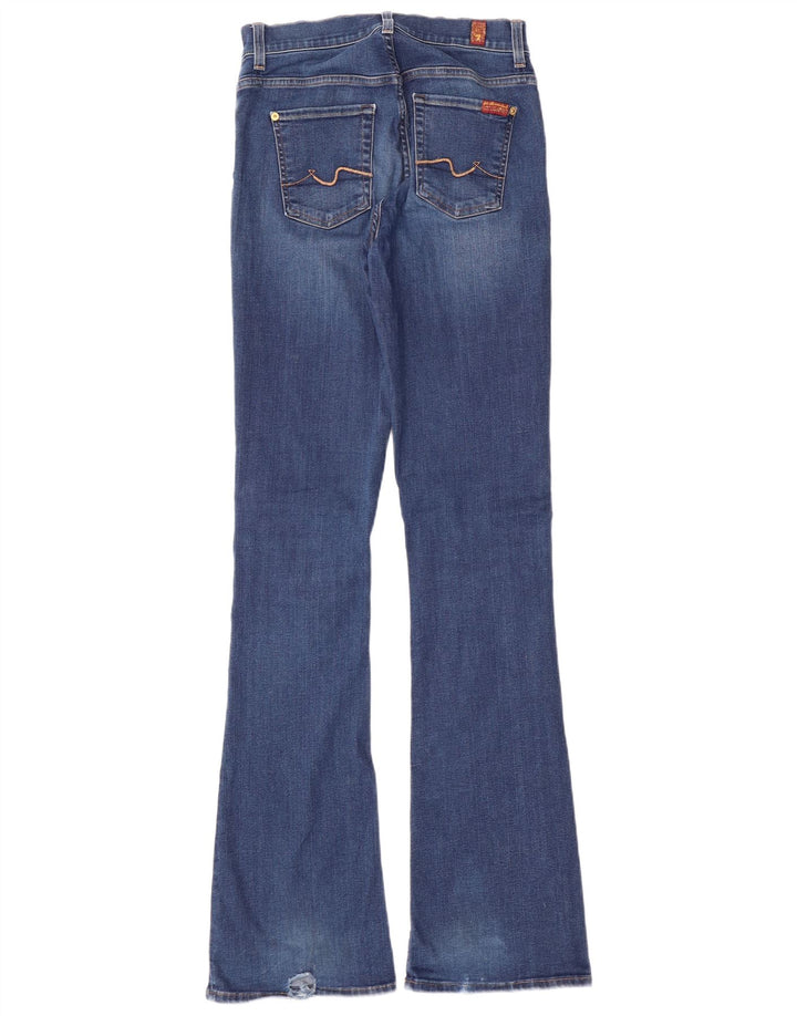 7 FOR ALL MANKIND Damskie jeansy rozkloszowane W26 L35 Niebieska bawełna