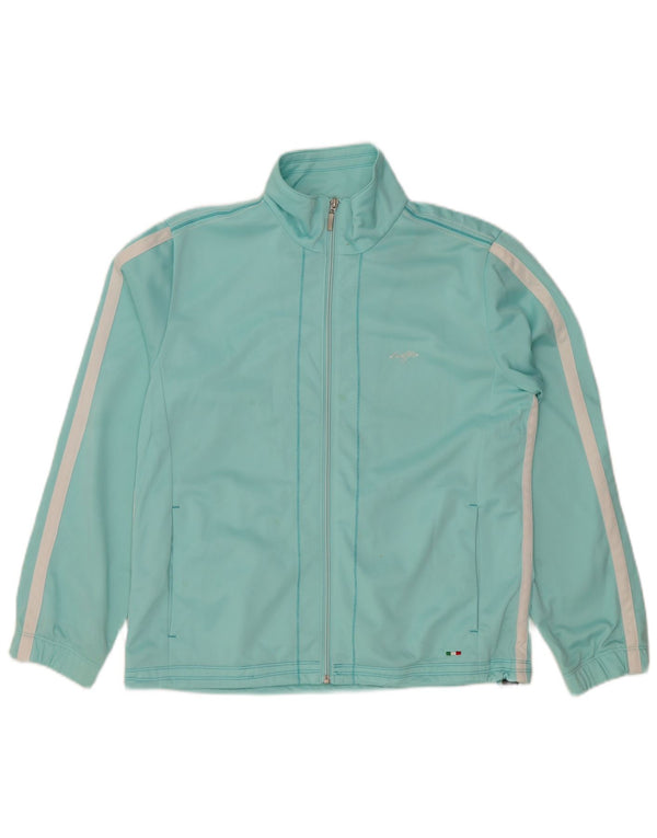 Damska kurtka dresowa LOTTO UK 18 XL z poliestru w niebieskie paski