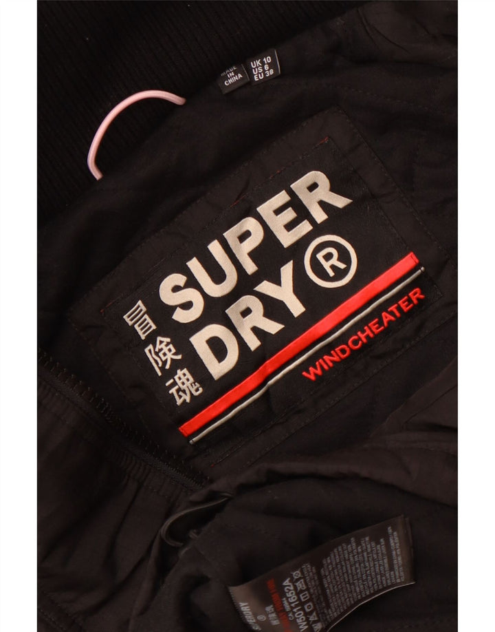 Damska wiatrówka z kapturem Superdry UK 10, mała czarna