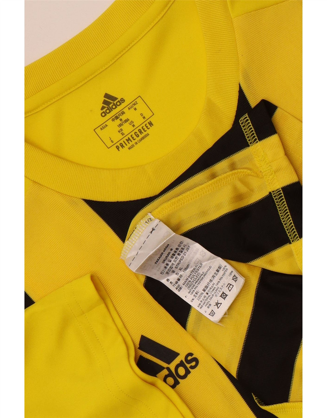 Męska koszulka Adidas Aeroready z grafiką Top, średni, żółty poliester w paski