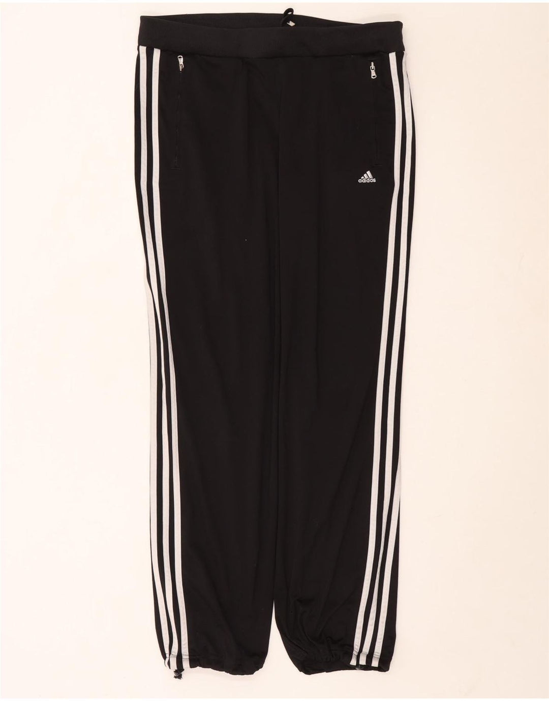 Damskie spodnie dresowe ADIDAS Joggers UK 14, duże, czarne, poliestrowe