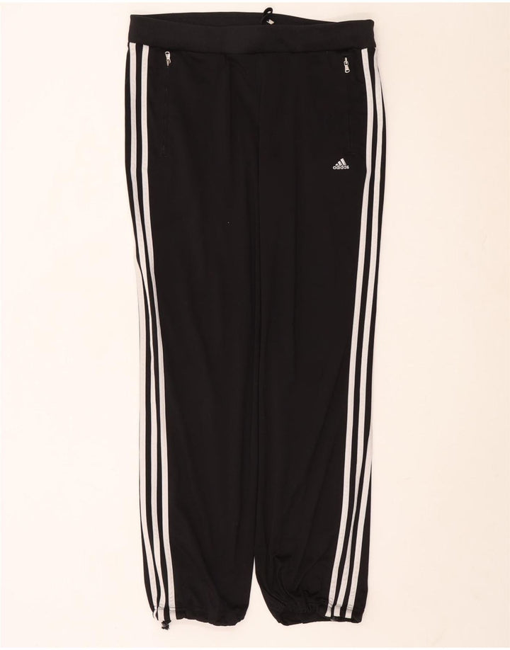 Damskie spodnie dresowe ADIDAS Joggers UK 14, duże, czarne, poliestrowe