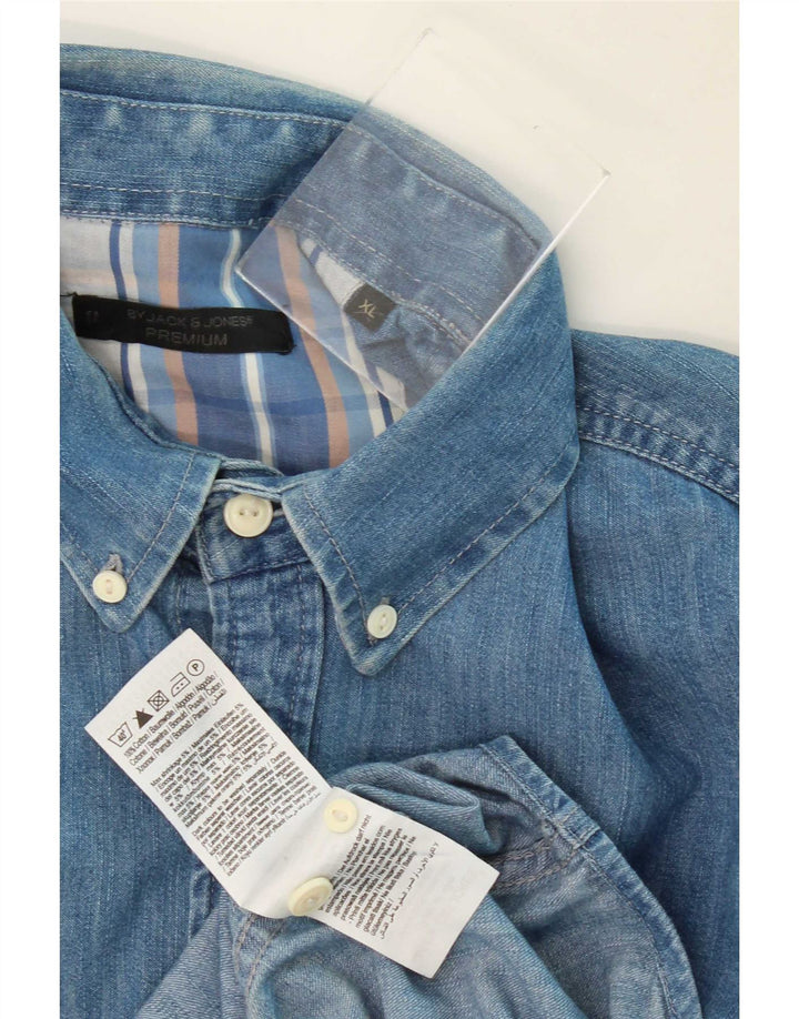 Męska koszula dżinsowa Jack & Jones XL, niebieska, bawełniana