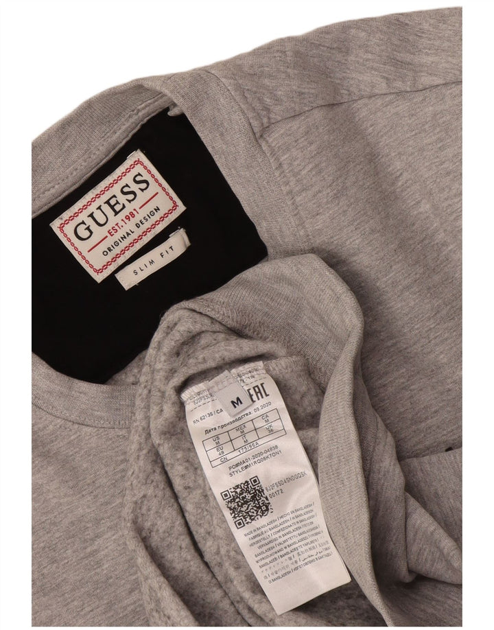 Męska bluza Guess Slim Fit, średnioszara, bawełniana