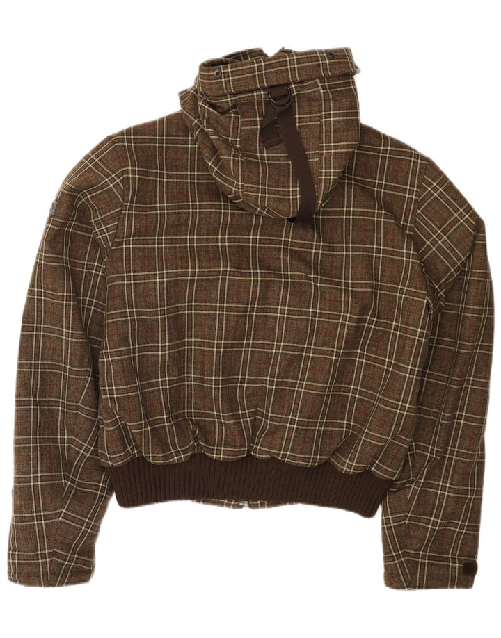 Męska kurtka bomber z kapturem Canadiens UK 38, średni khaki, poliester w kratkę