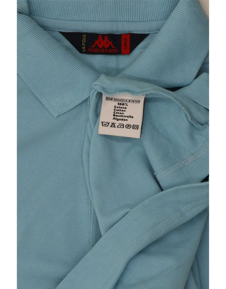 Męska koszulka polo Kappa, duża, niebieska, bawełniana