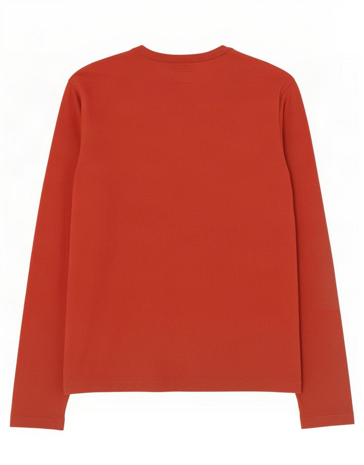 Męski top Calvin Klein Jeans z długim rękawem, średnio czerwony, bawełniany