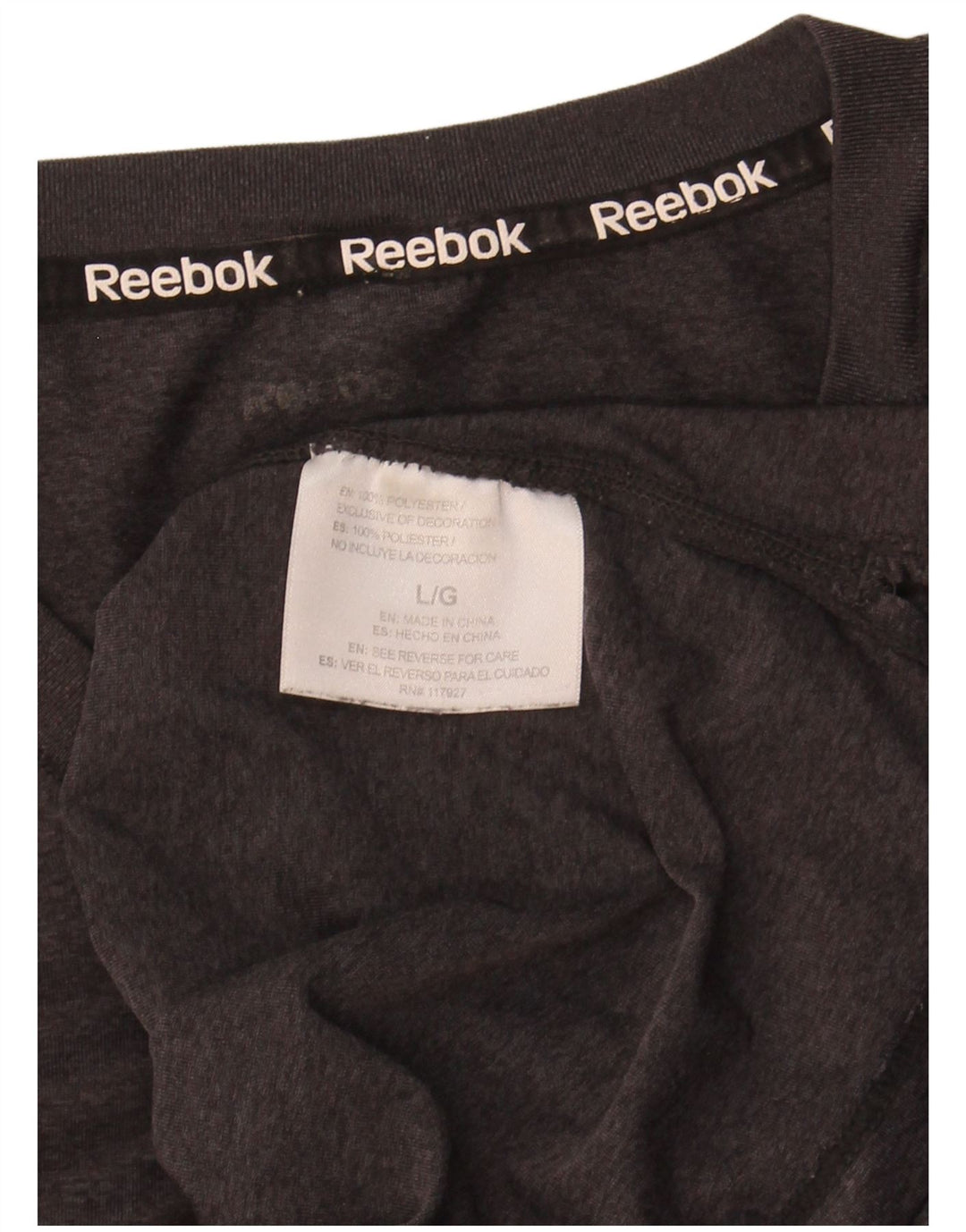 REEBOK Mens Top Long Sleeve Large Grey Colourblock Polyester