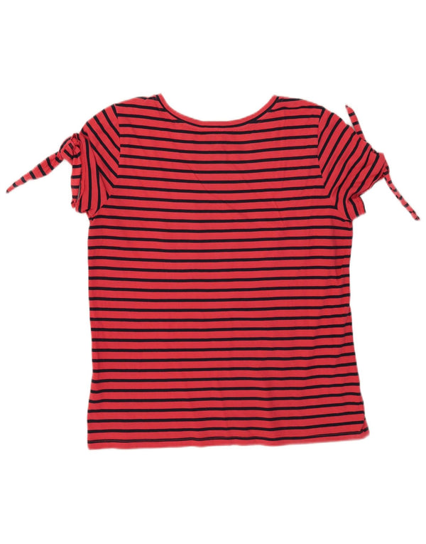 T-shirt damski Nautica UK 14, duży, bawełniany w czerwone paski