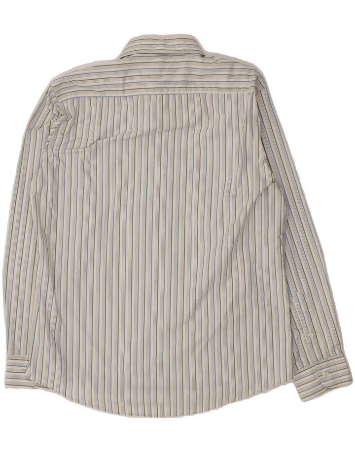 CARRERA Mens Shirt Large Green Striped Cotton Vintage Carrera and Second-Hand Carrera from Messina Hembry 