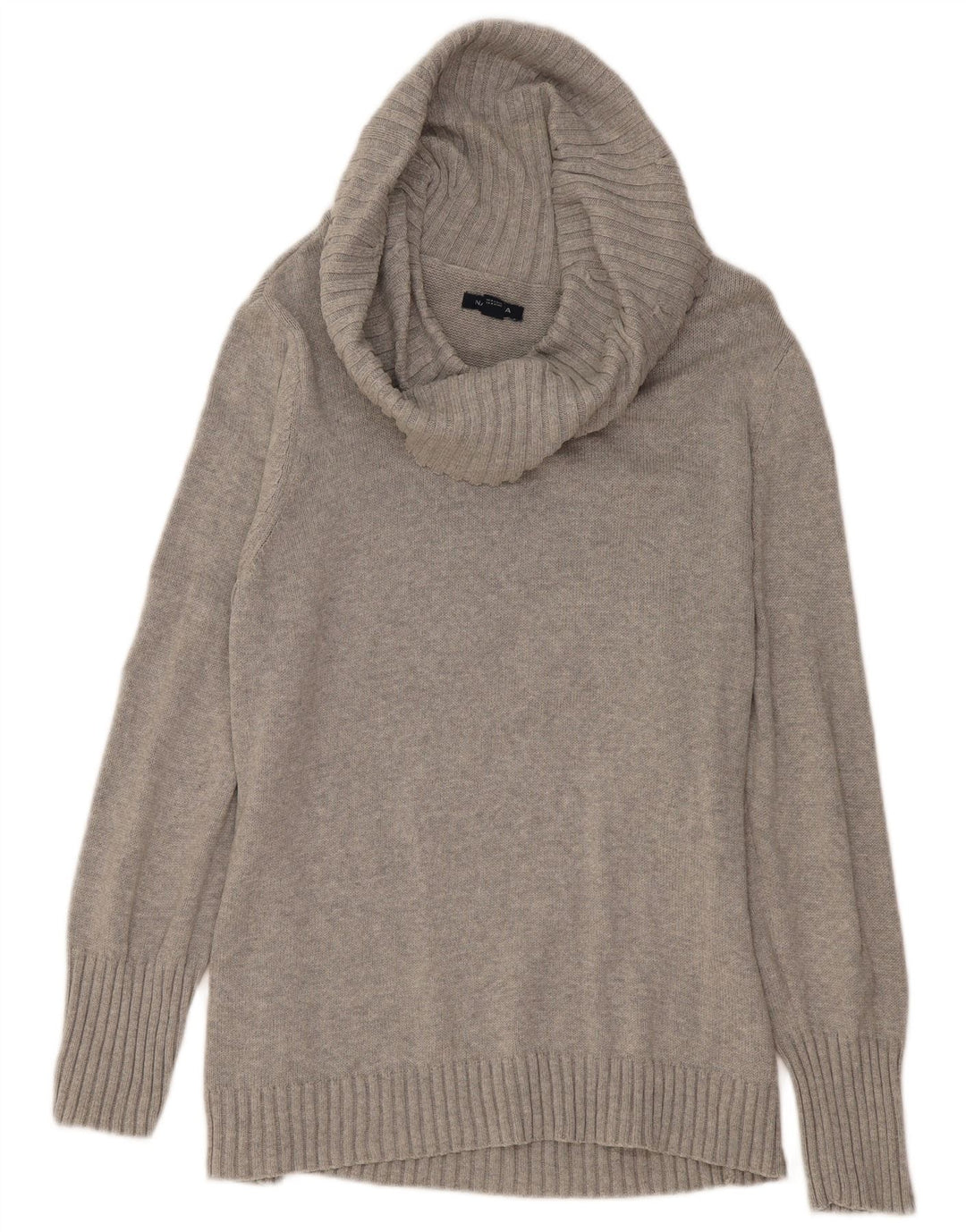 Damski sweter z wywijanym dekoltem NAUTICA UK 20 2XL Szara bawełna