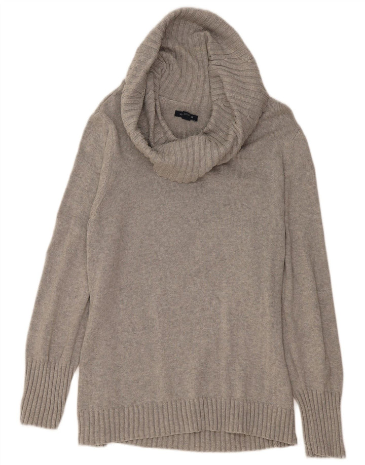 Damski sweter z wywijanym dekoltem NAUTICA UK 20 2XL Szara bawełna