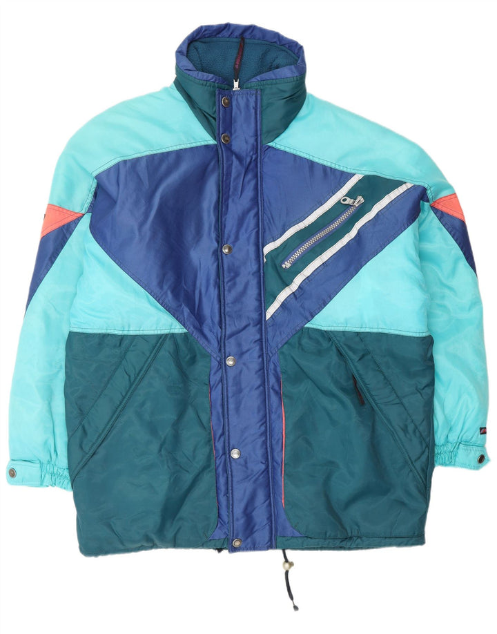 BRUGI Mens Loose Fit Padded Jacket UK 40 Large Blue Colourblock Polyamide