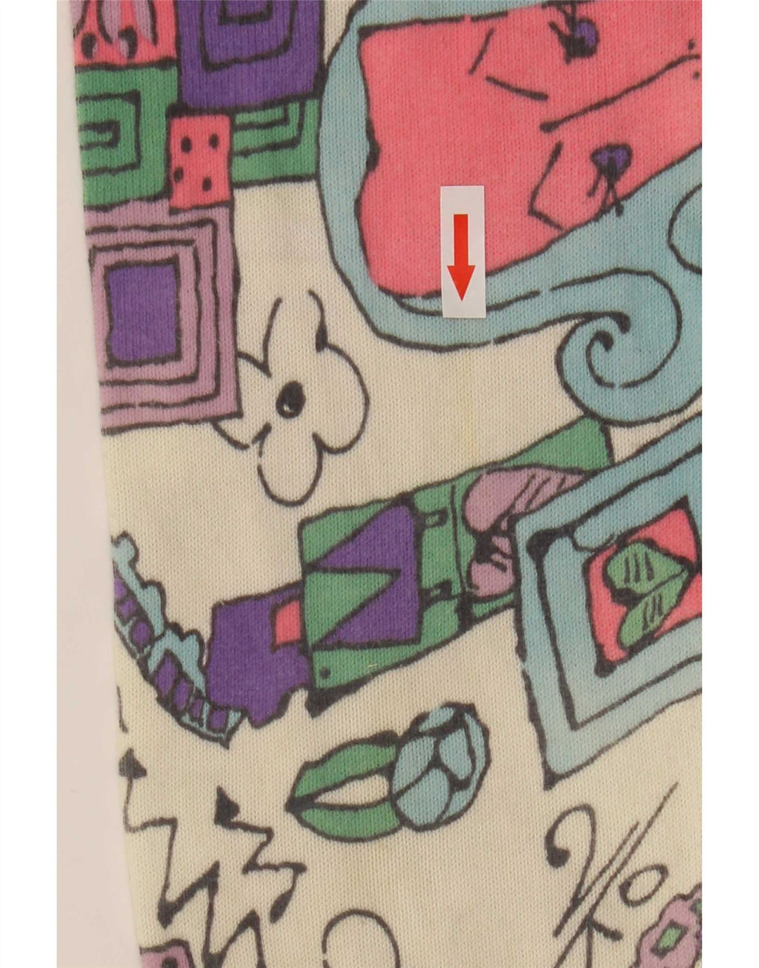 Damski top oversize z grafiką Benetton z długim rękawem, UK 14, średni złamanej bieli