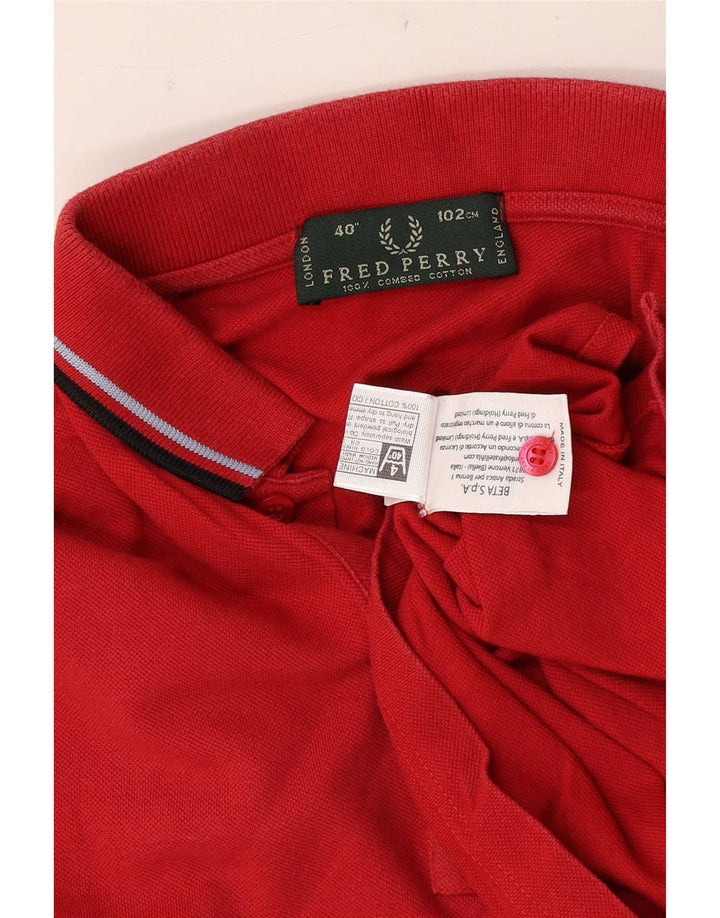 Męska koszulka polo Fred Perry, bawełniana, w kolorze średnio czerwonym