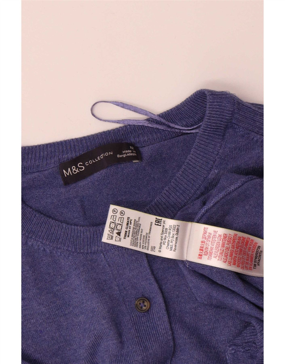 Sweter damski Marks & Spencer UK 12, średni niebieski, wiskoza
