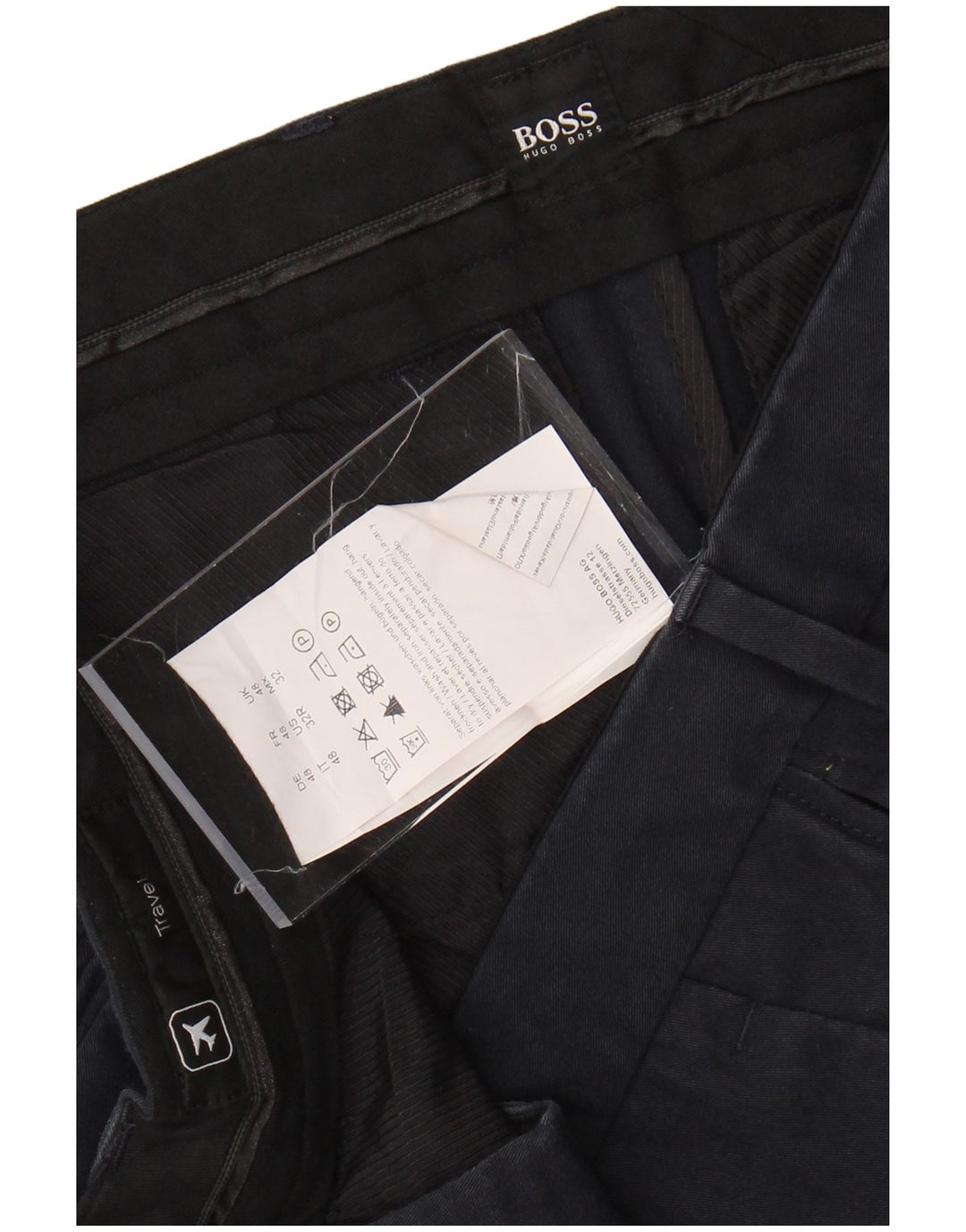 Męskie spodnie Chino Travel Slim HUGO BOSS IT 48 Medium W34 L32 Granatowe
