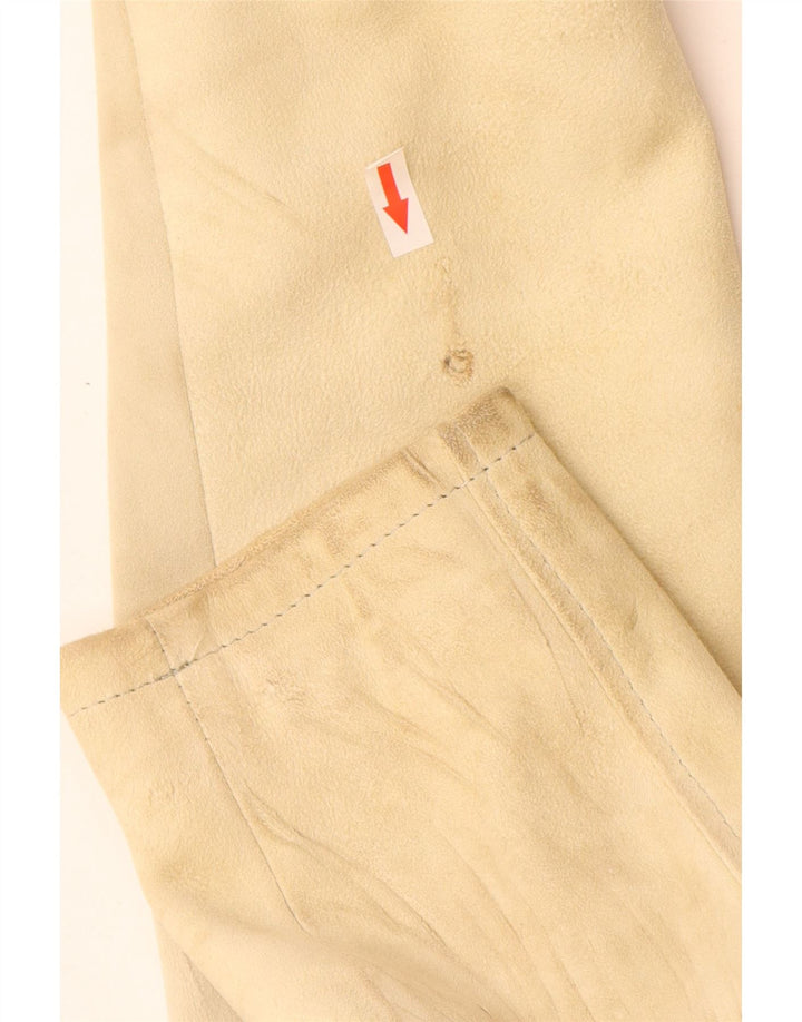 Vintage damska zamszowa kurtka UK 12, średnia beżowa skóra