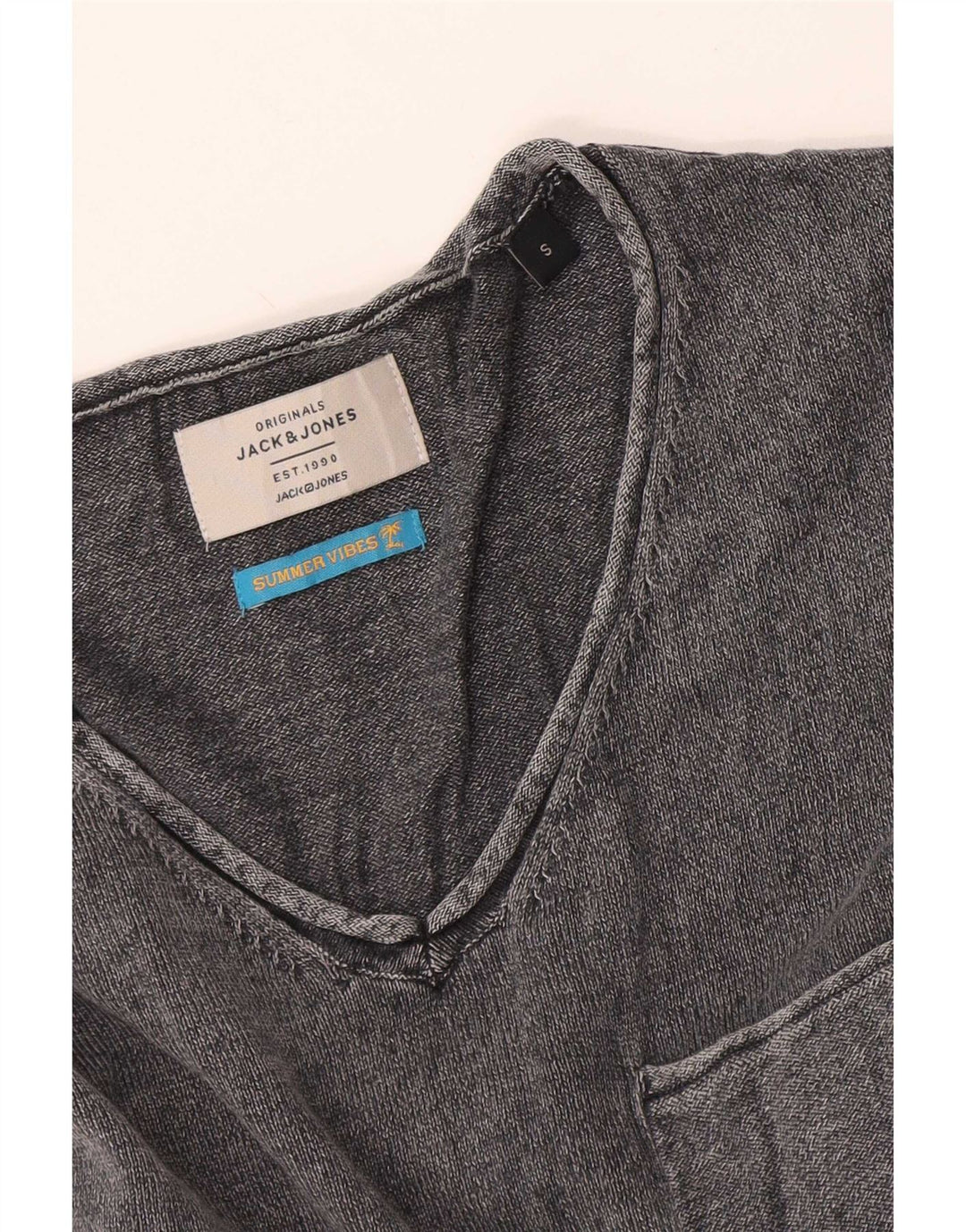 Męski top z długim rękawem Jack & Jones, mały, szary