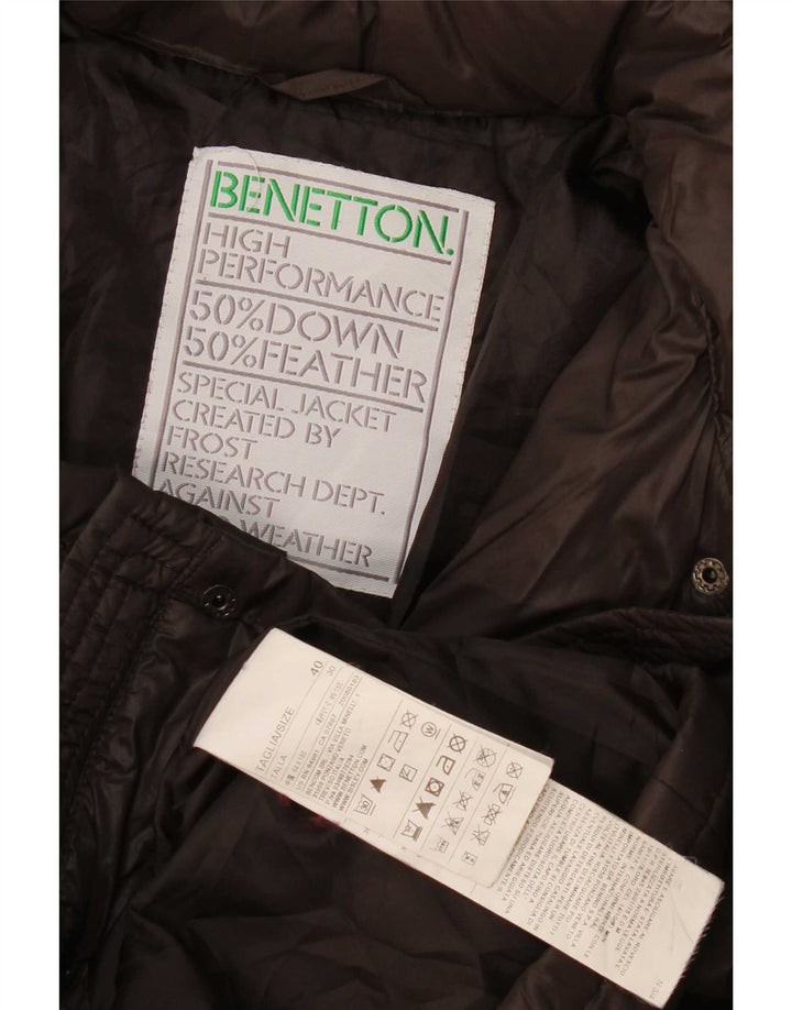 Damska ocieplana kurtka z kapturem Benetton IT 40 Small Brown Poliamid