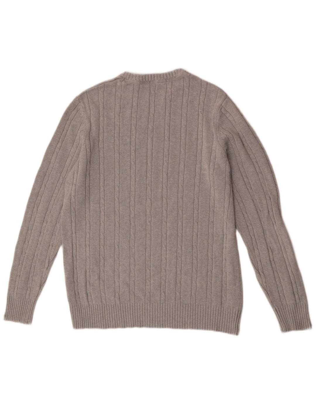 Crew Clothing Męski sweter z okrągłym dekoltem, duży, szary, bawełniany